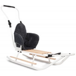 Polskie mocne sanki oparcie pchacz podnóżki+cieplutki materacyk